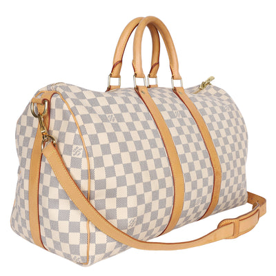 Damier Azur Keepall 45 Bandouliere Duffle Bag