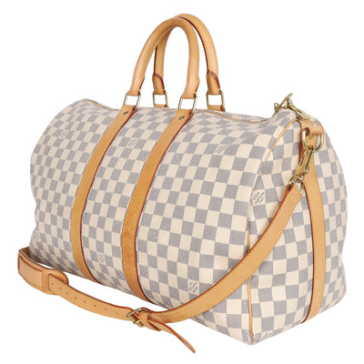 Damier Azur Keepall 45 Bandouliere Duffle Bag