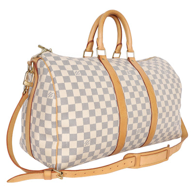 Damier Azur Keepall 45 Bandouliere Duffle Bag
