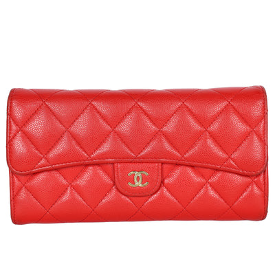 Caviar Quilted Large Flap Wallet