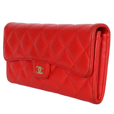 Caviar Quilted Large Flap Wallet
