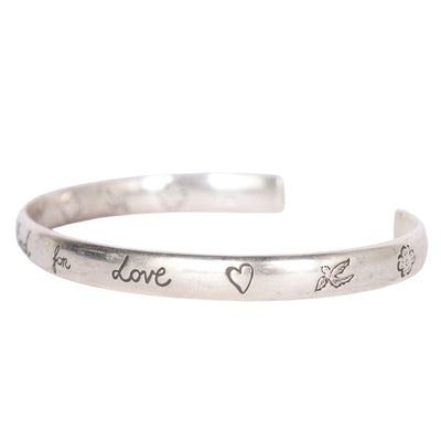 Blind for Love Cuff Silver Bracelet Sterling