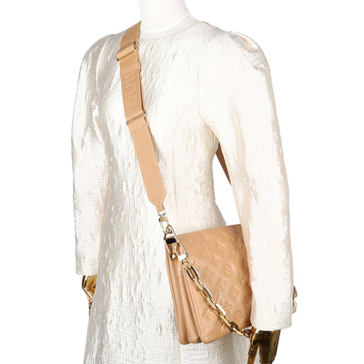 Coussin Handbag PM Monogram Embossed Camel