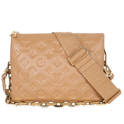 Coussin Handbag PM Monogram Embossed Camel