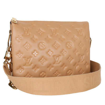 Coussin Handbag PM Monogram Embossed Camel