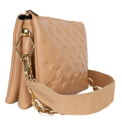 Coussin Handbag PM Monogram Embossed Camel