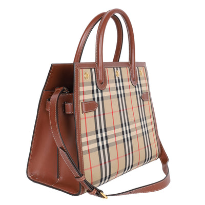 Calfskin Vintage Check Two Handle Title Bag