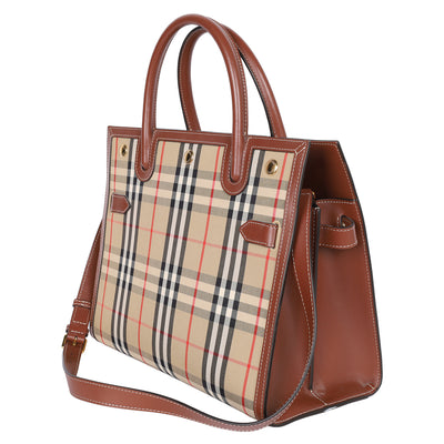 Calfskin Vintage Check Two Handle Title Bag