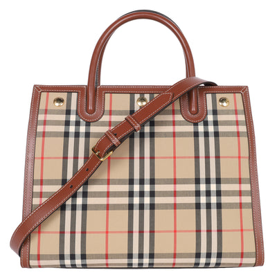 Calfskin Vintage Check Two Handle Title Bag