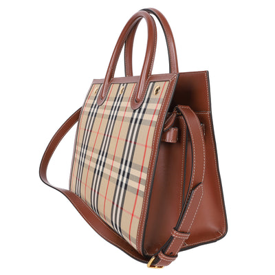 Calfskin Vintage Check Two Handle Title Bag