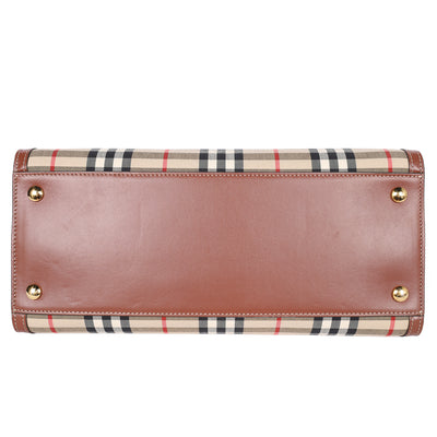Calfskin Vintage Check Two Handle Title Bag