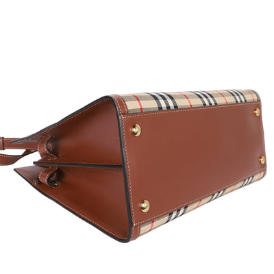 Calfskin Vintage Check Two Handle Title Bag
