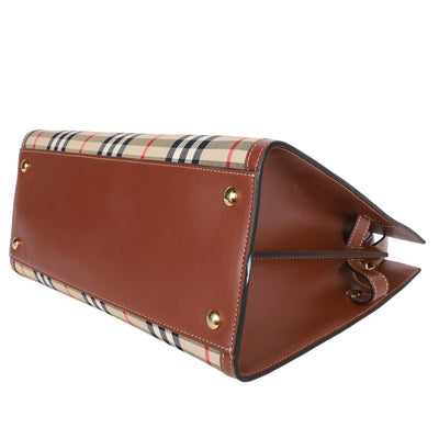 Calfskin Vintage Check Two Handle Title Bag