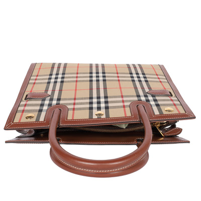 Calfskin Vintage Check Two Handle Title Bag
