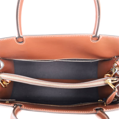 Calfskin Vintage Check Two Handle Title Bag