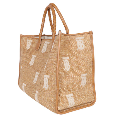 Monogram Raffia-effect Large Freya Tote