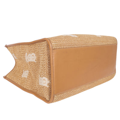 Monogram Raffia-effect Large Freya Tote