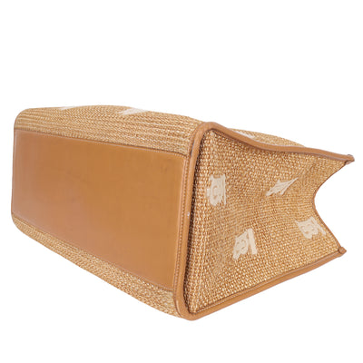 Monogram Raffia-effect Large Freya Tote