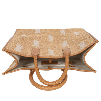 Monogram Raffia-effect Large Freya Tote