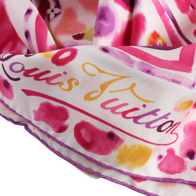 Silk Monogram Watercolor Square Scarf Multicolor