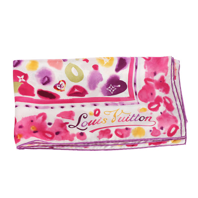 Silk Monogram Watercolor Square Scarf Multicolor