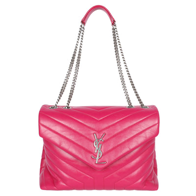 Calfskin Y Quilted Monogram Medium Loulou Chain Satchel