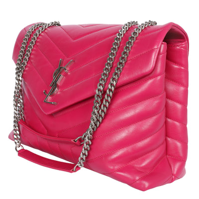 Calfskin Y Quilted Monogram Medium Loulou Chain Satchel