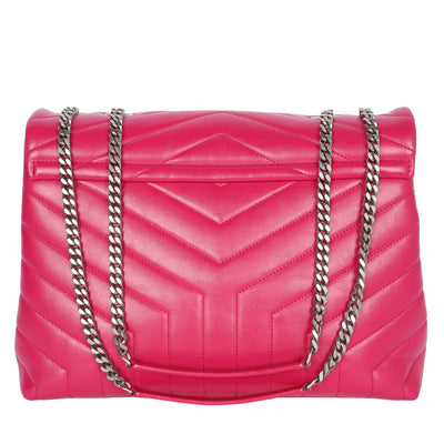 Calfskin Y Quilted Monogram Medium Loulou Chain Satchel