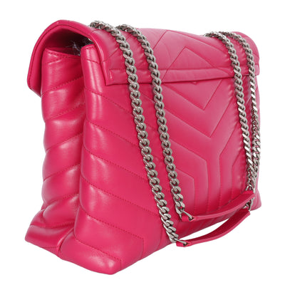 Calfskin Y Quilted Monogram Medium Loulou Chain Satchel