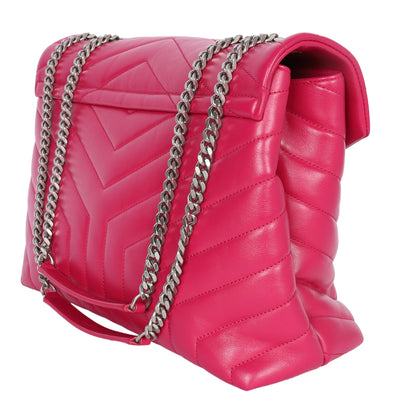Calfskin Y Quilted Monogram Medium Loulou Chain Satchel