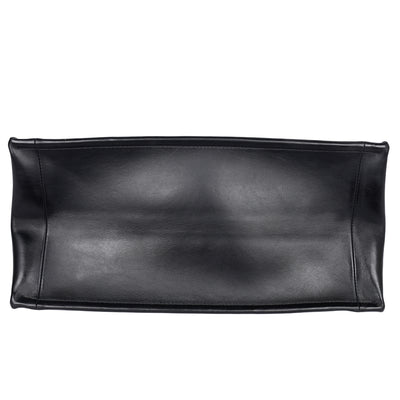 Calfskin Macro Cannage Medium Book Tote Black
