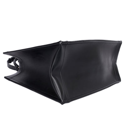 Calfskin Macro Cannage Medium Book Tote Black