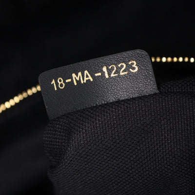 Calfskin Macro Cannage Medium Book Tote Black