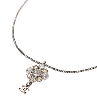 Rhinestone Silver Dangle Necklace (Authentic Pre-owned)