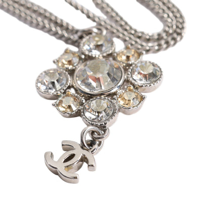 Rhinestone Silver Dangle Necklace (Authentic Pre-owned)