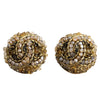 CC Gold Clip On Earrings (Authentic Pre-Owned)