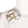 Leather Camellia Pin Brooch