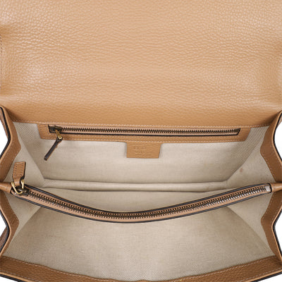 GG Marmont Medium Brown Leather Shoulder Bag