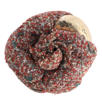 Tweed Camellia Pin Brooch