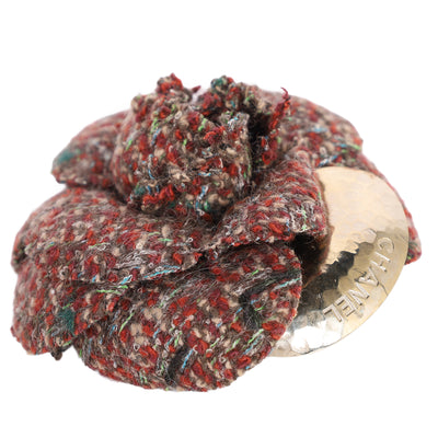 Tweed Camellia Pin Brooch