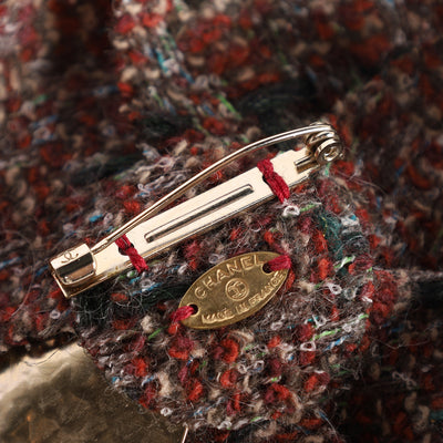 Tweed Camellia Pin Brooch