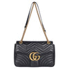 Calfskin Matelasse Large GG Marmont Shoulder Bag Black