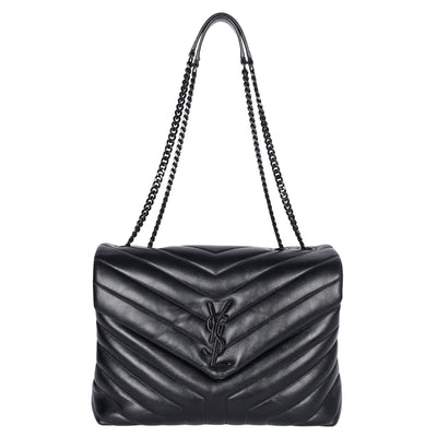 Calfskin Y Quilted Monogram Medium Loulou Chain Satchel
