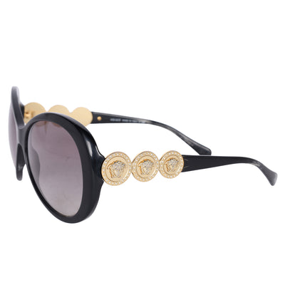 Versace Black Acetate 4256-B Medusa Embellished Gradient Oversized Sunglasses