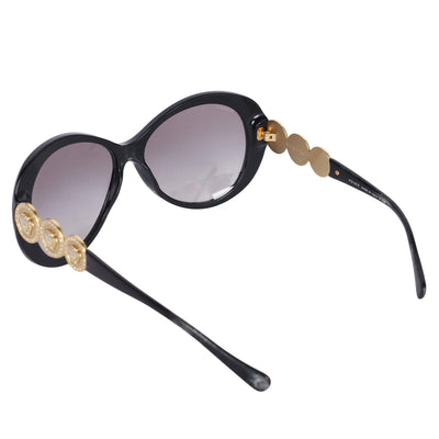 Versace Black Acetate 4256-B Medusa Embellished Gradient Oversized Sunglasses