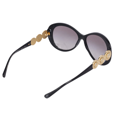 Versace Black Acetate 4256-B Medusa Embellished Gradient Oversized Sunglasses