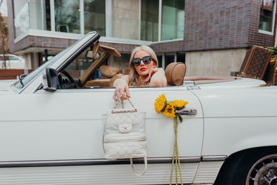 Zip Around Front Flap Backpack Quilted Leather