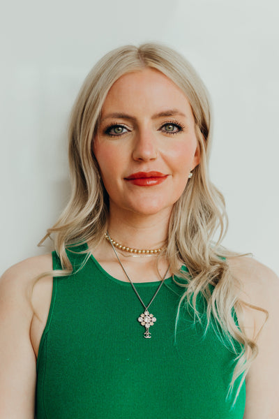 Rhinestone Silver Dangle Necklace (Authentic Pre-owned)