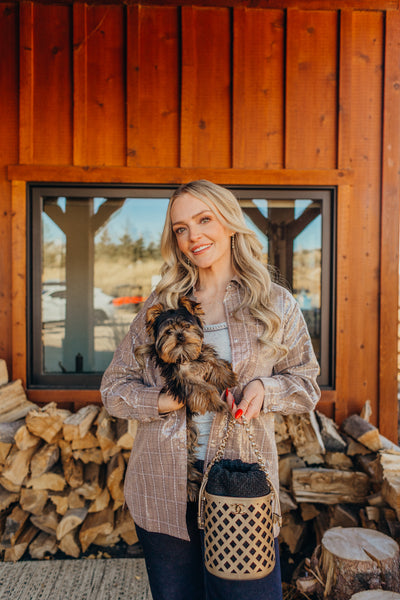 Matelasse Bucket Bag Perforated Leather Gold Black