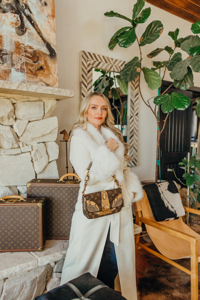 Monogram Alligator Python Shoulder Bag